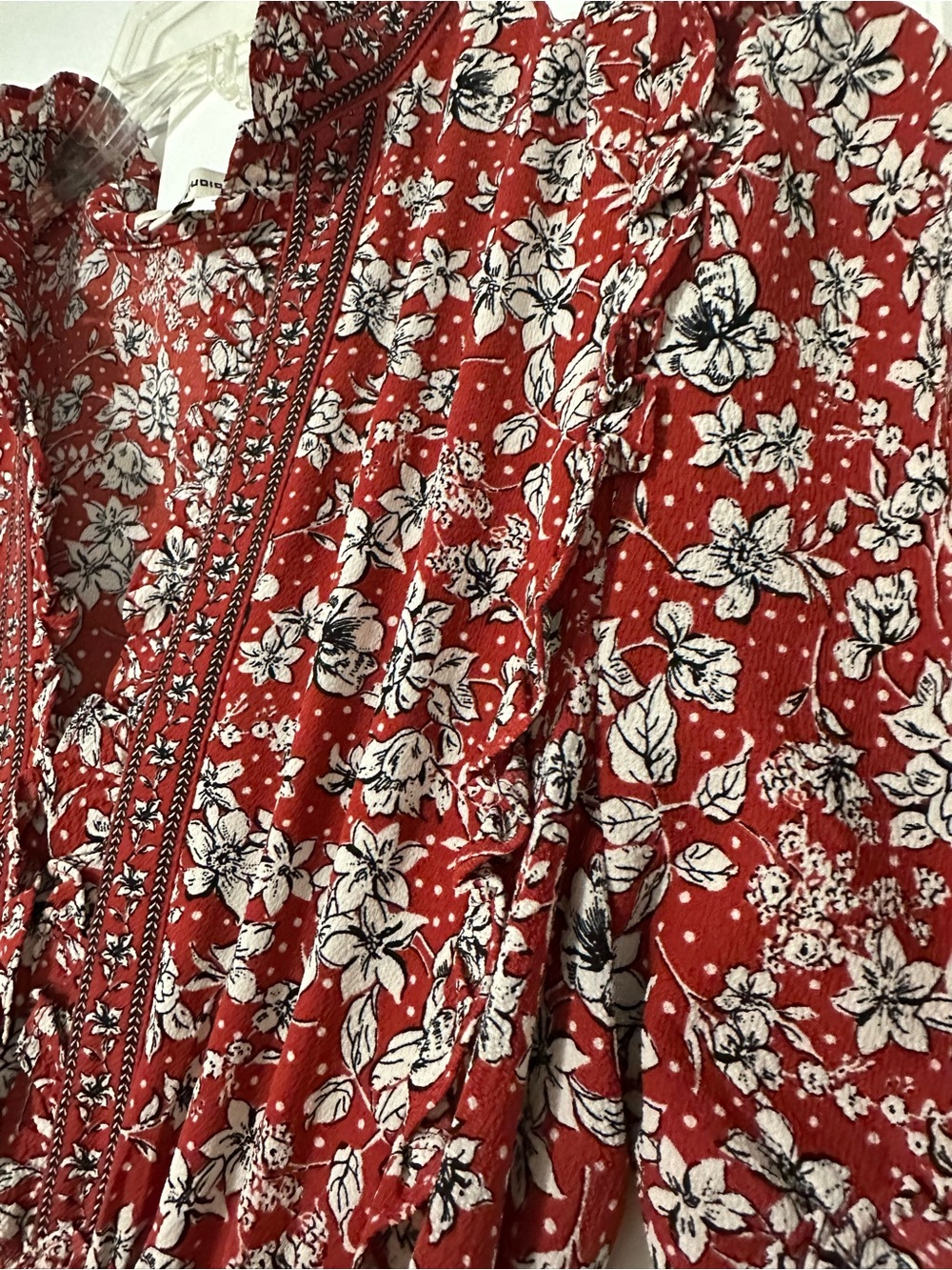 Max Studio Red Floral Maxi Dress with Smocked Waist - gorgeous! - Picture 4 of 8